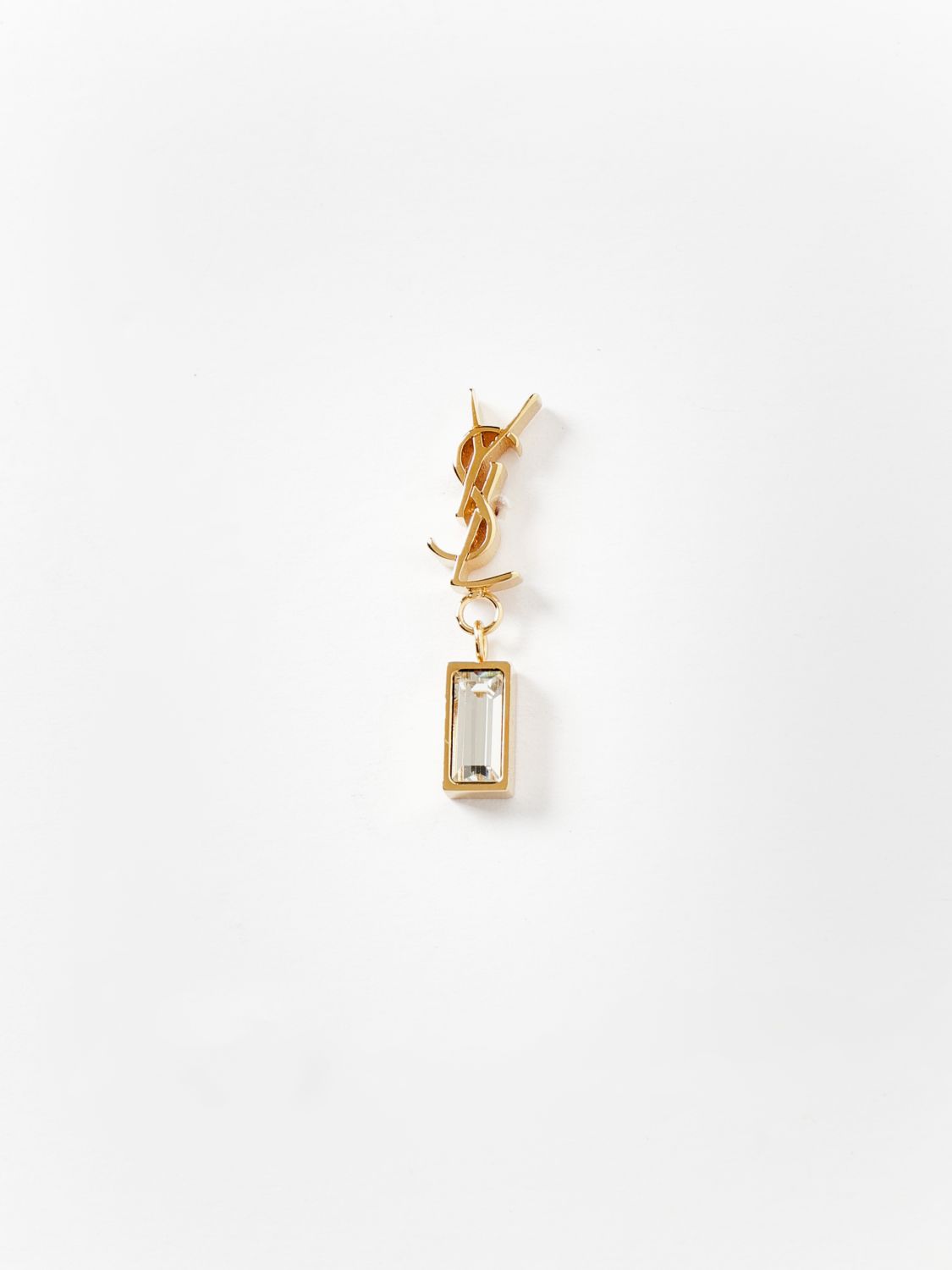 Saint Laurent Women Saint Laurent Cassandre Ysl Monogram Brass Earrings SAINT LAURENT