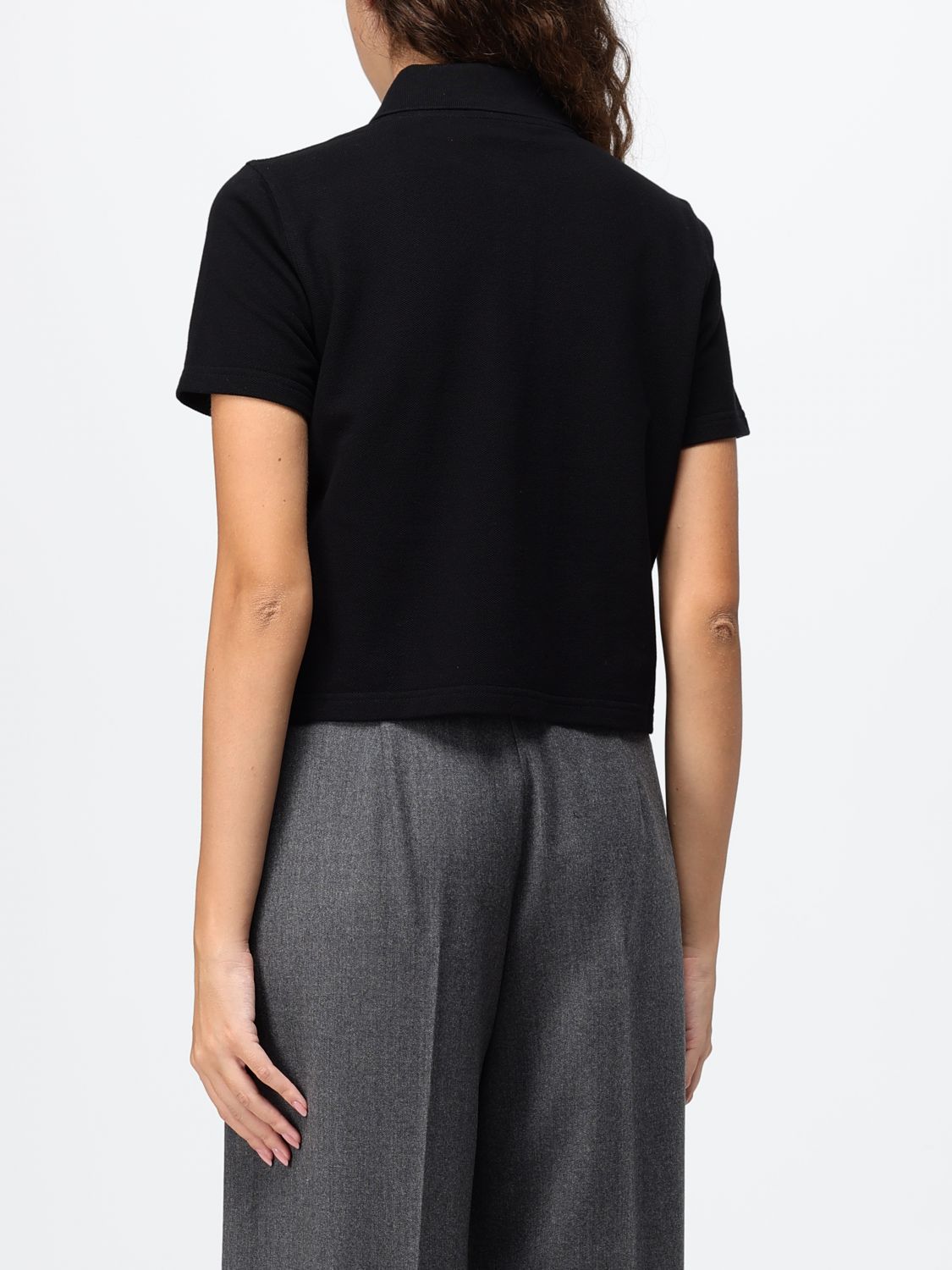 Saint Laurent Women Saint Laurent Cotton Polo Shirt With Embroidered Ysl Monogram SAINT LAURENT