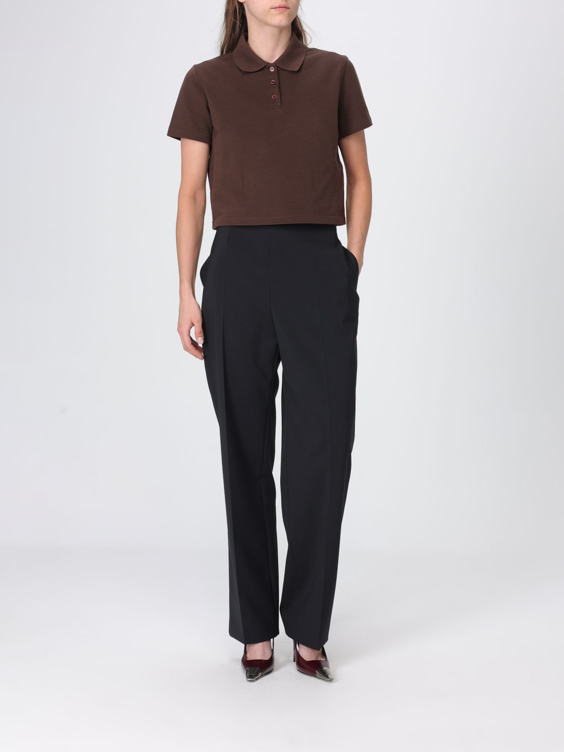 Saint Laurent Cotton Polo Shirt With Embroidered Ysl Monogram SAINT LAURENT