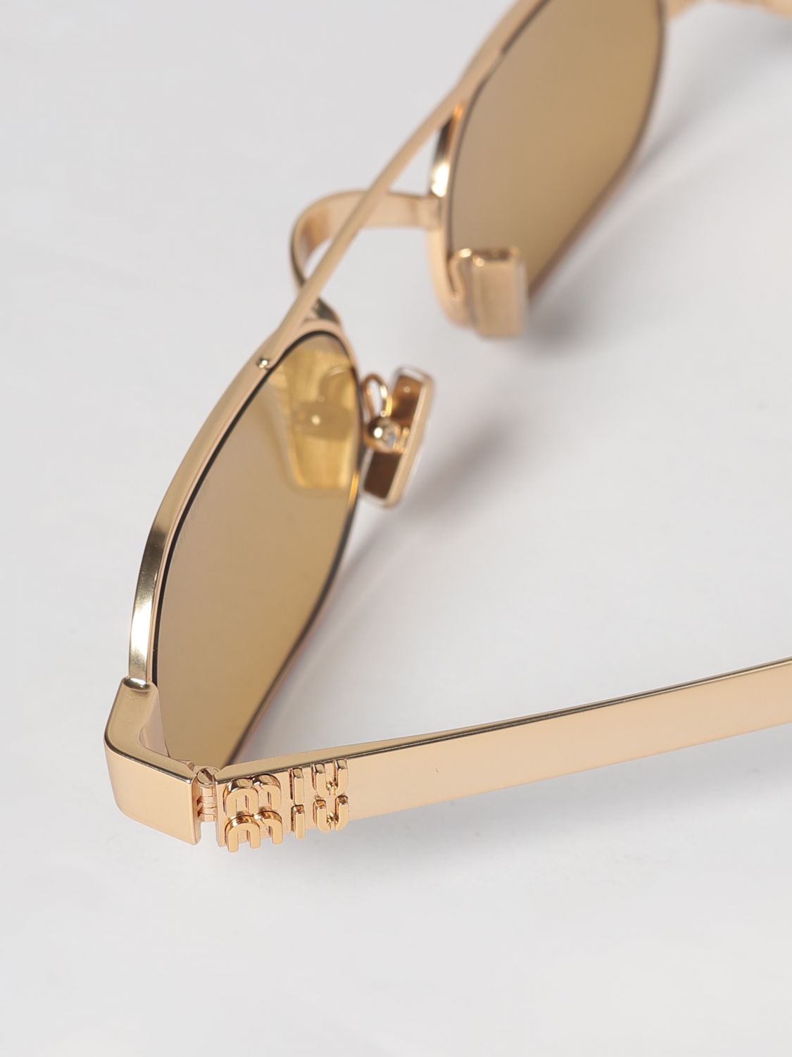 Miu Miu Women Miu Miu Women Miu Miu Aviator Metal Sunglasses With Double Bridge And Tortoiseshell Temples MIU MIU