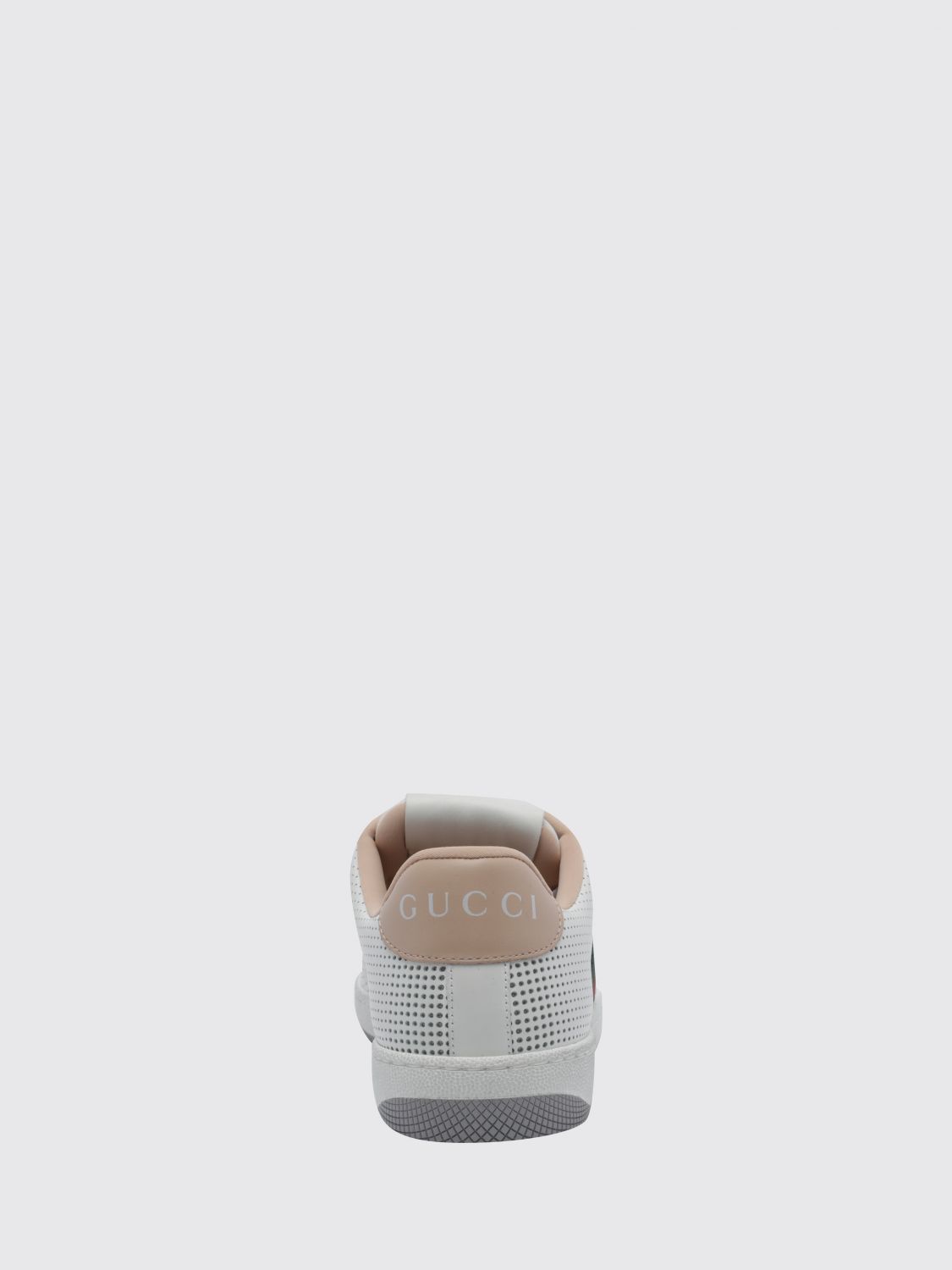 Gucci Women Screener Leather Sneakers Gucci With Bicolor Web Detail GUCCI