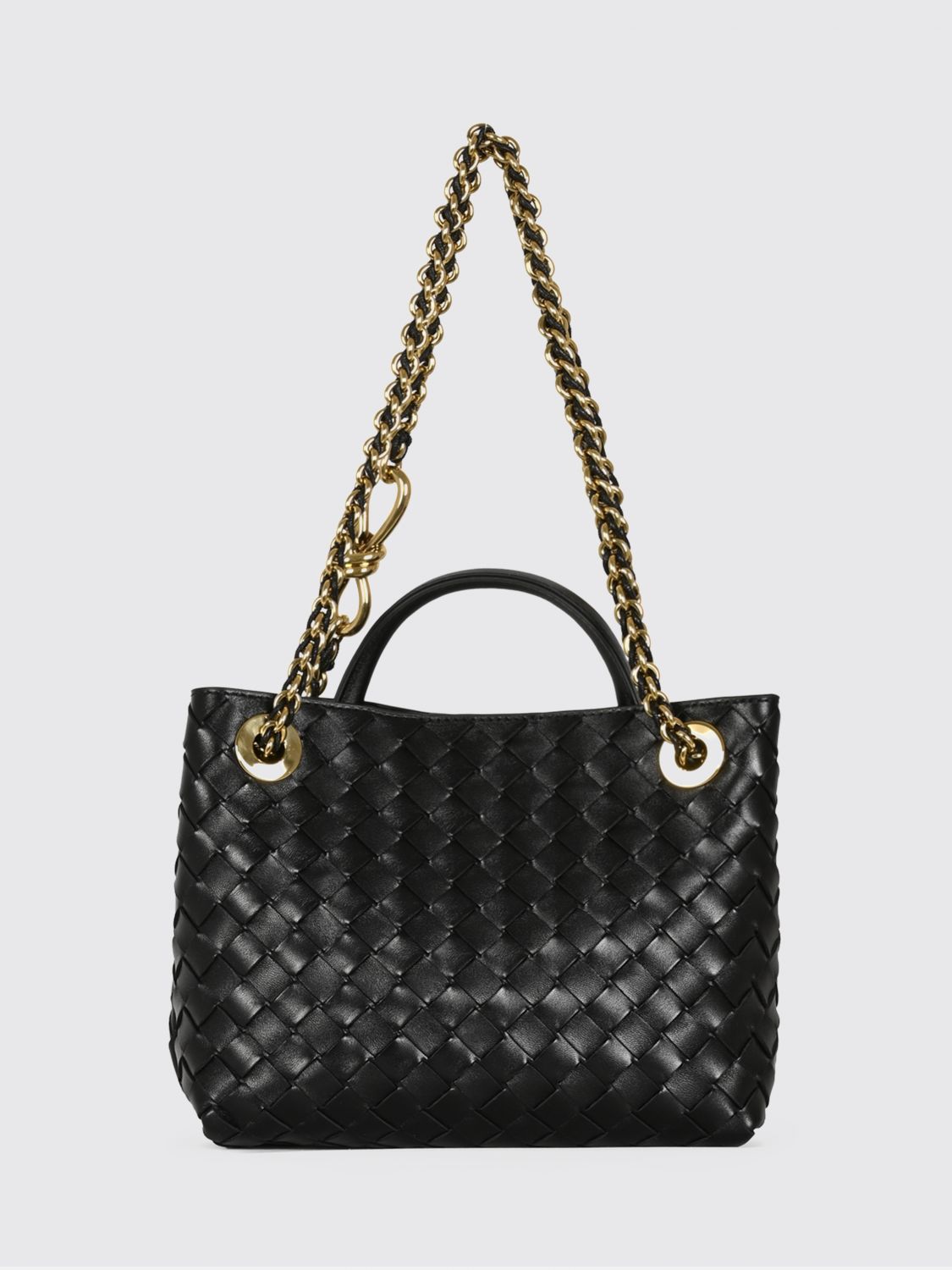 Bottega Veneta Women Andiamo Intrecciato Lambskin Handbag Bottega Veneta.