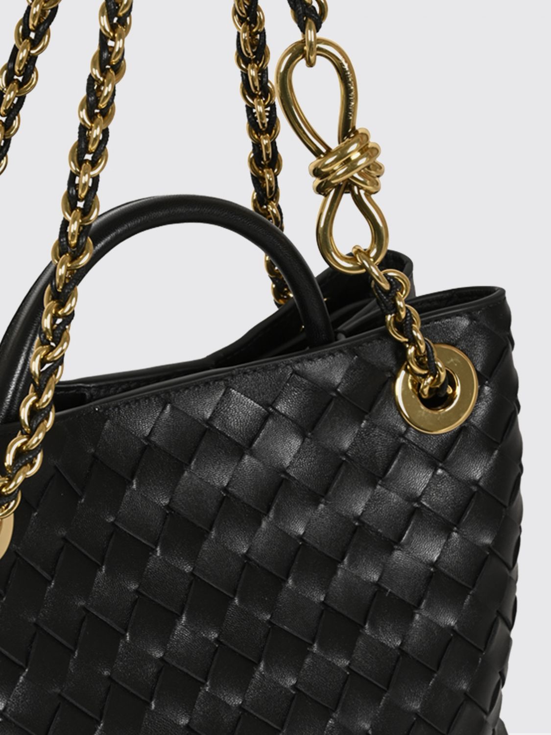 Bottega Veneta Women Andiamo Intrecciato Lambskin Handbag Bottega Veneta.