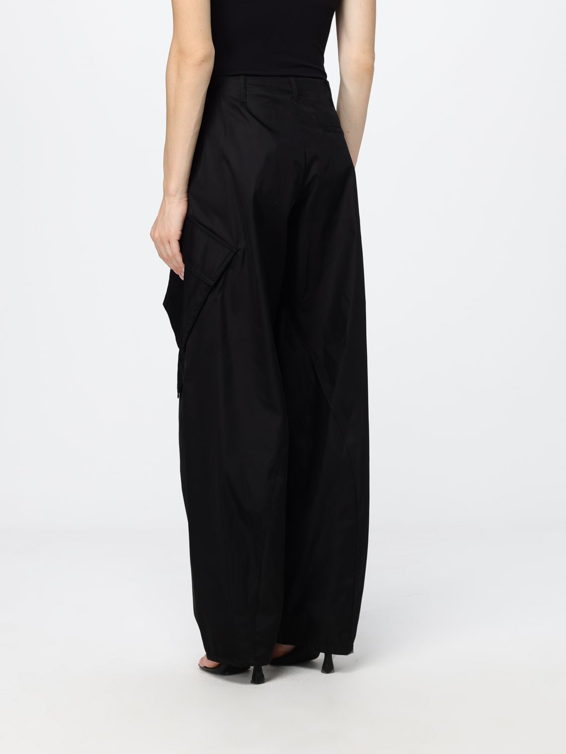 AlaiA Women High-Waisted Wide-Leg Technical Taffeta Cargo Trousers AlaiA ALAIA