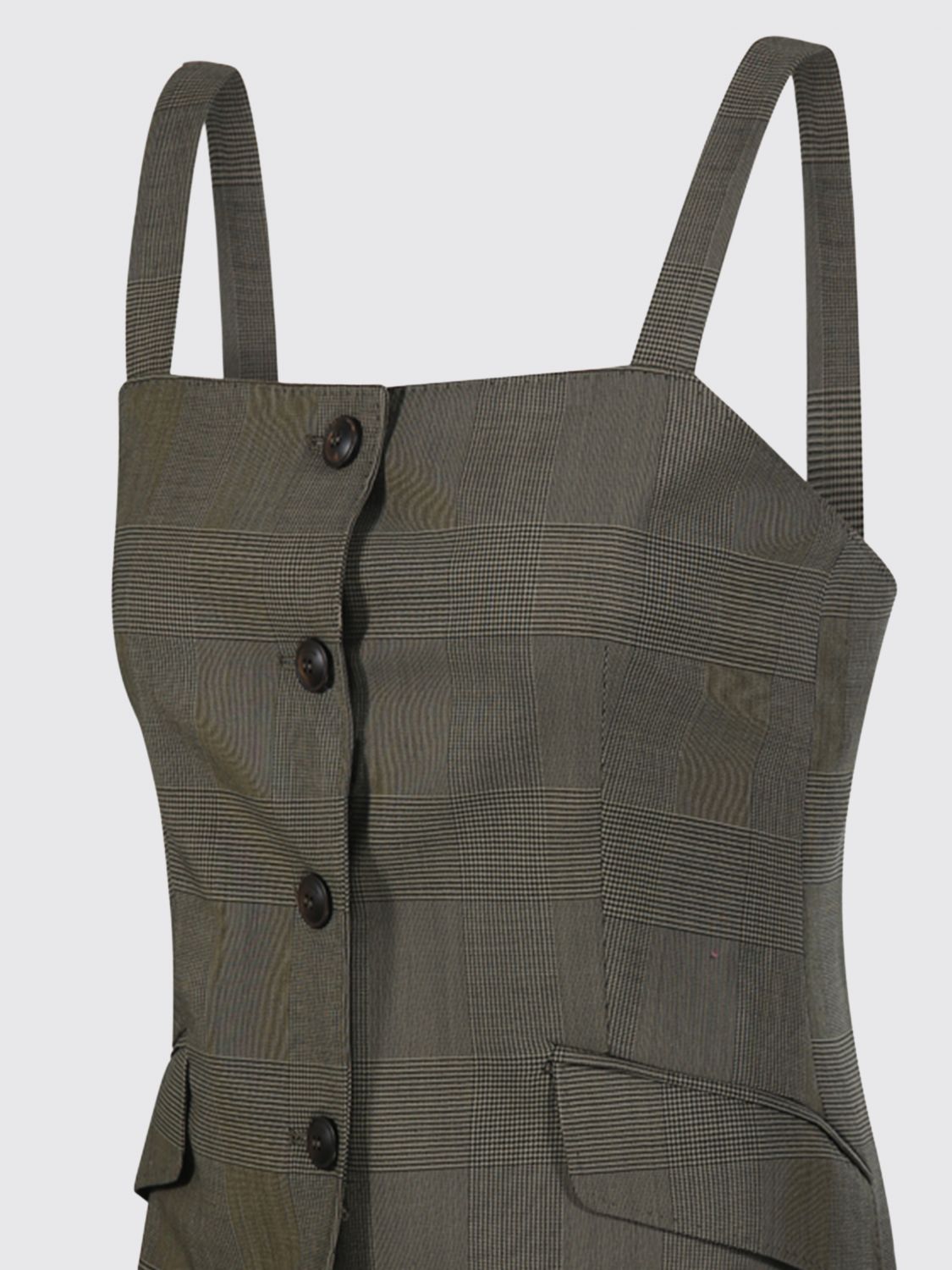 Max Mara Women Max Mara Prince Of Wales Virgin Wool Single-Breasted Slim Fit Waistcoat MAX MARA