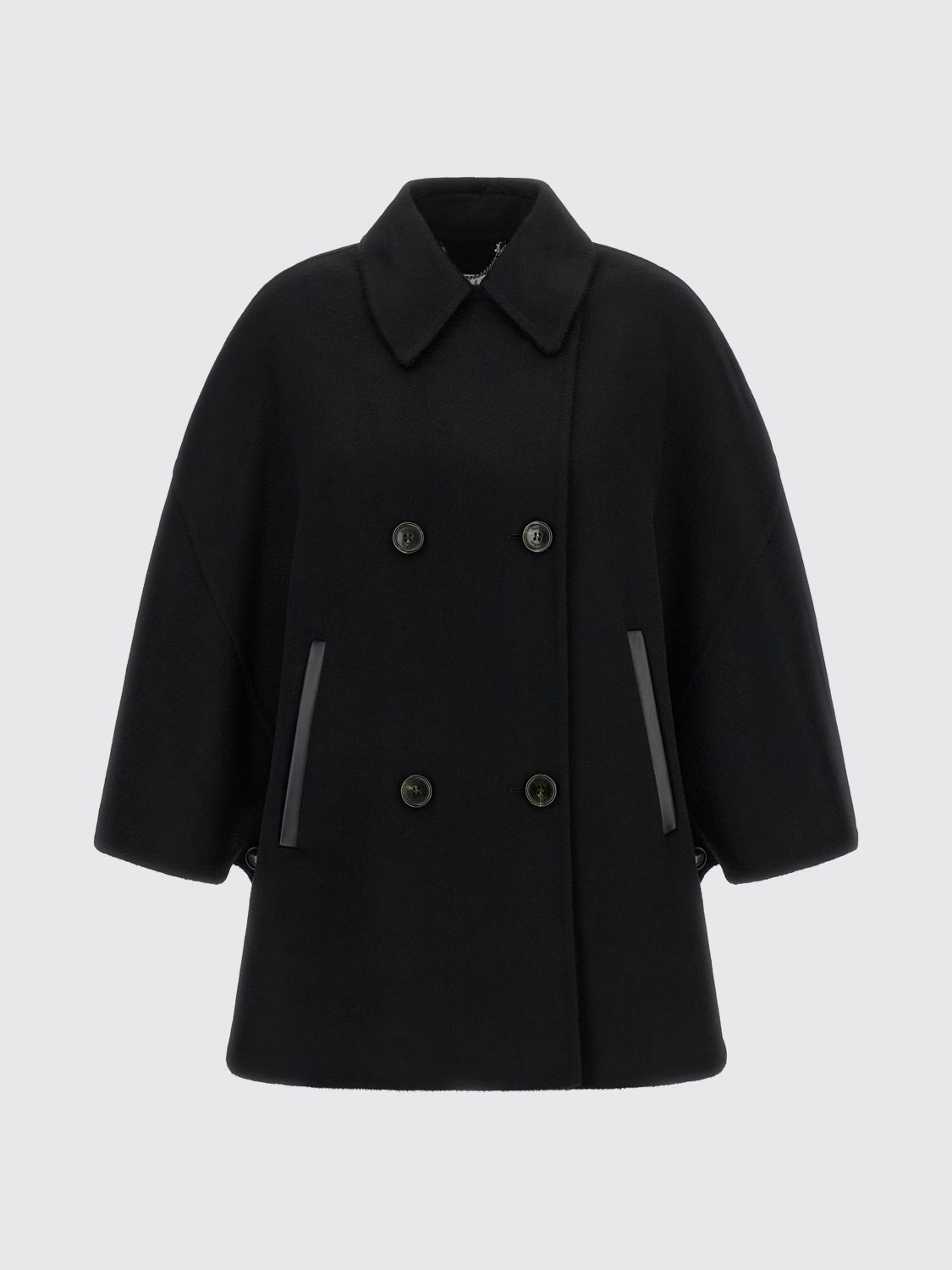 Double-Breasted Knee-Length Cashmere Coat Max Mara With Dropped Shoulders MAX MARA