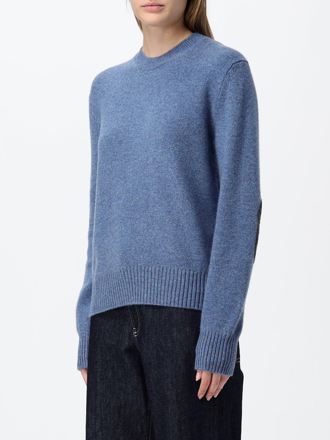 Bottega Veneta Women Crewneck Jumper Bottega Veneta In Cashmere Blend With Ribbed Trims BOTTEGA VENETA