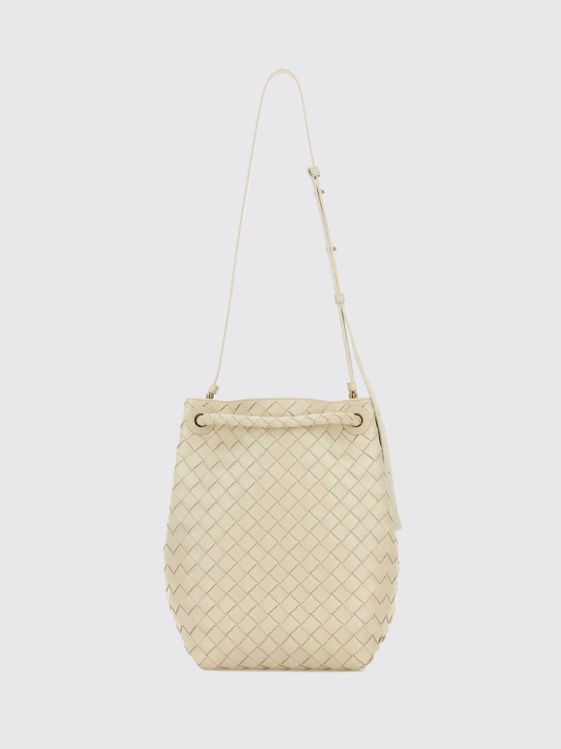 Bottega Veneta Women Andiamo Woven Lambskin Bucket Bag Bottega Veneta With Adjustable Strap BOTTEGA VENETA