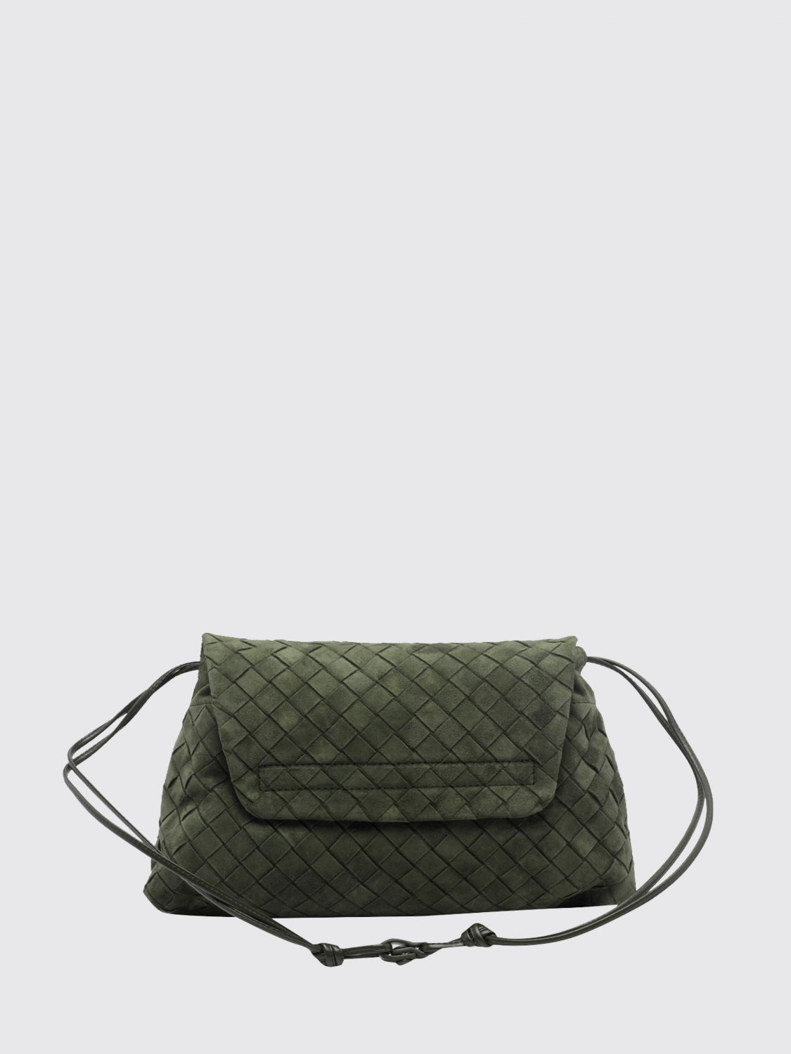 Bottega Veneta Women Giorno Woven Calfskin Shoulder Bag Bottega Veneta With Flap Closure BOTTEGA VENETA
