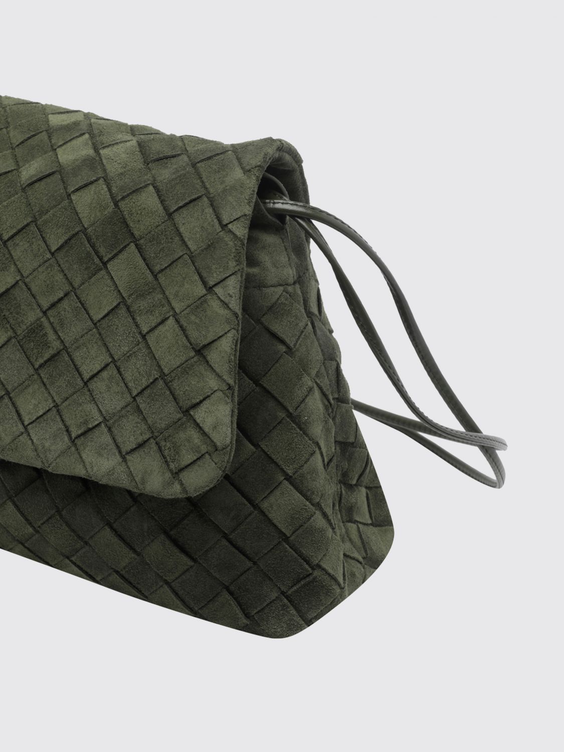 Bottega Veneta Women Giorno Woven Calfskin Shoulder Bag Bottega Veneta With Flap Closure BOTTEGA VENETA