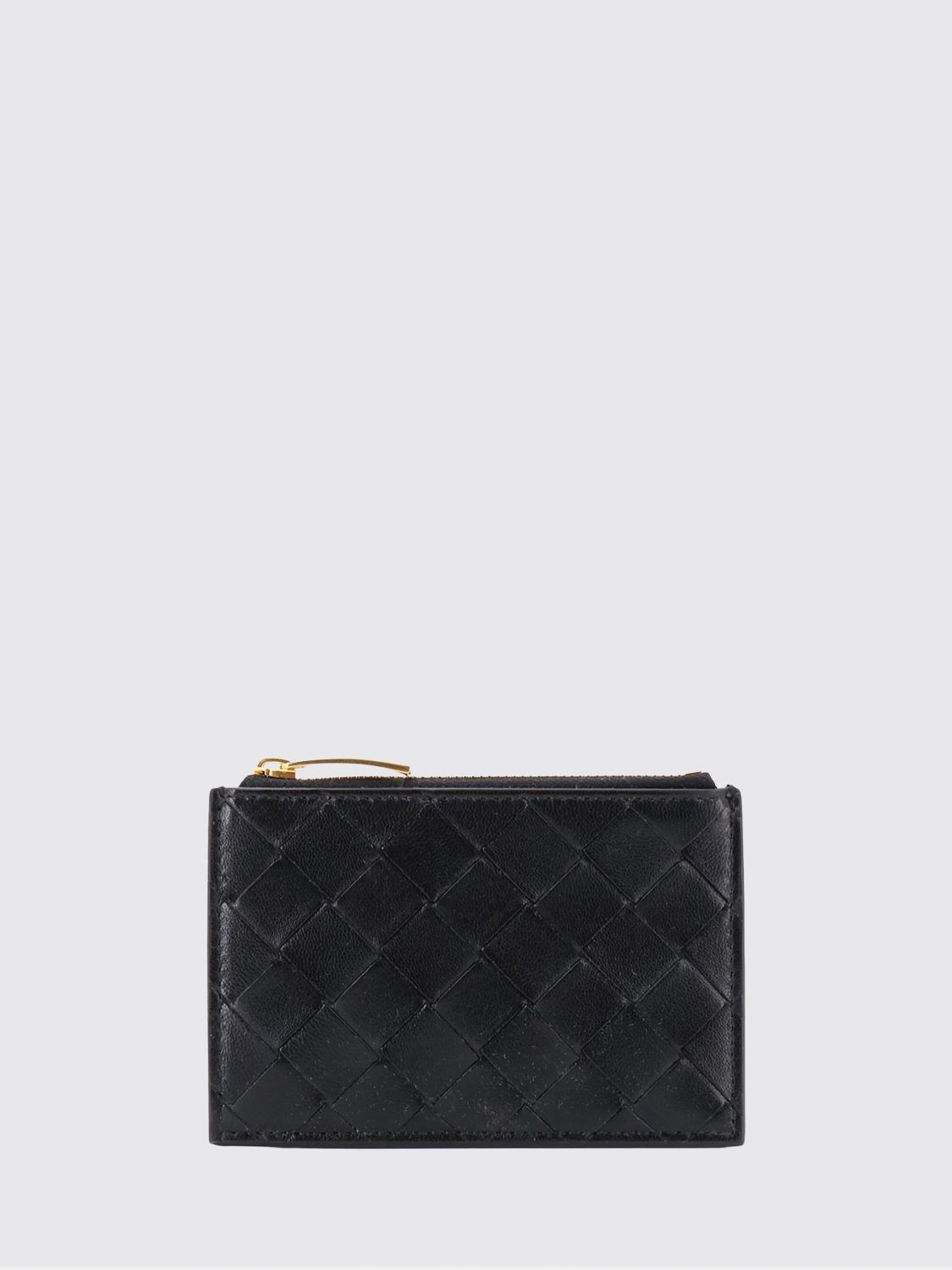 Bottega Veneta Women Flat Woven Nappa Leather Card Holder Bottega Veneta With Zipped Pocket BOTTEGA VENETA