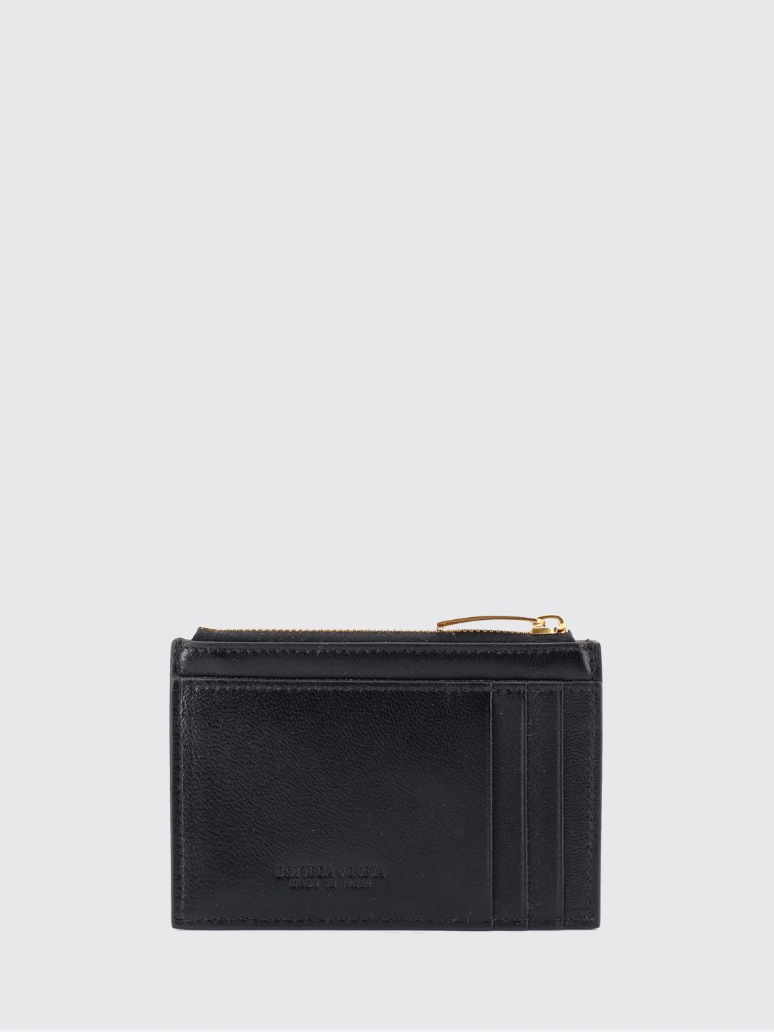 Bottega Veneta Women Flat Woven Nappa Leather Card Holder Bottega Veneta With Zipped Pocket BOTTEGA VENETA