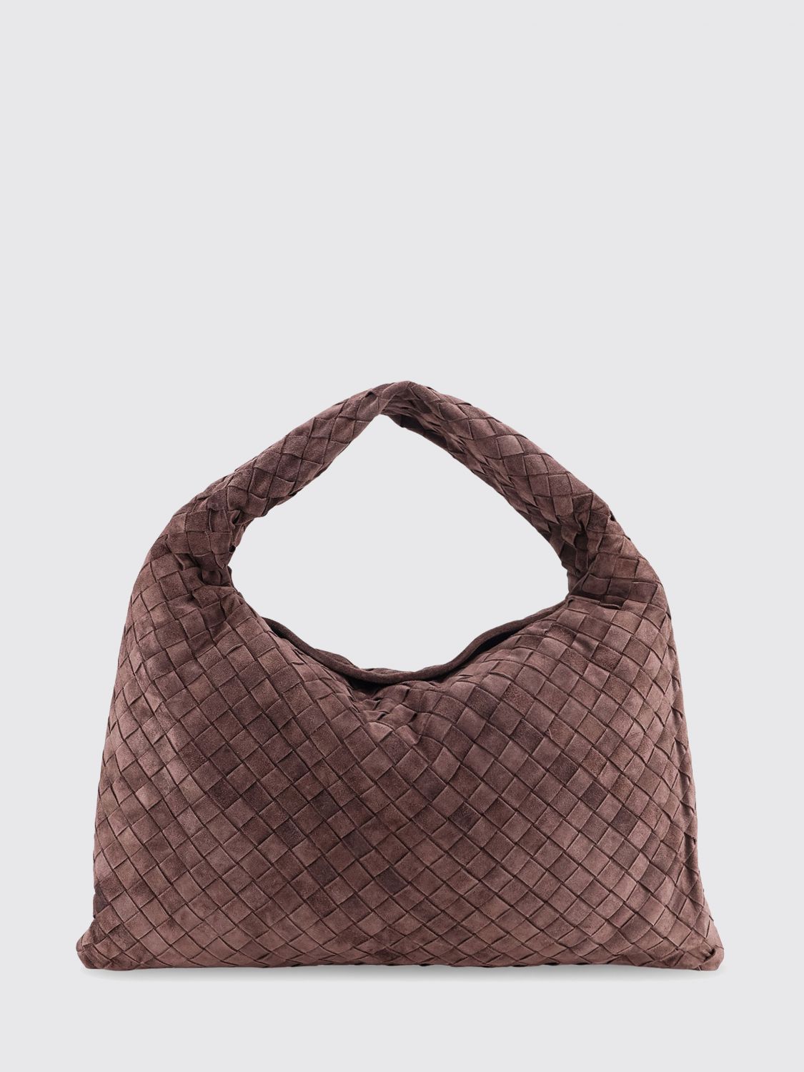 Bottega Veneta Women Hop Suede Shoulder Bag Bottega Veneta With Intrecciato Weave BOTTEGA VENETA