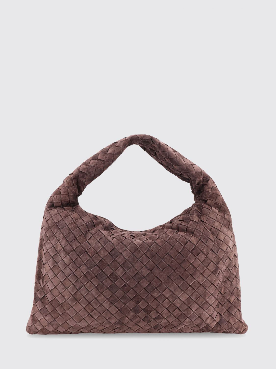 Bottega Veneta Women Hop Suede Shoulder Bag Bottega Veneta With Intrecciato Weave BOTTEGA VENETA