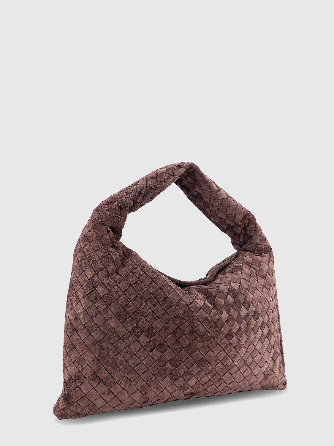 Bottega Veneta Women Hop Suede Shoulder Bag Bottega Veneta With Intrecciato Weave BOTTEGA VENETA