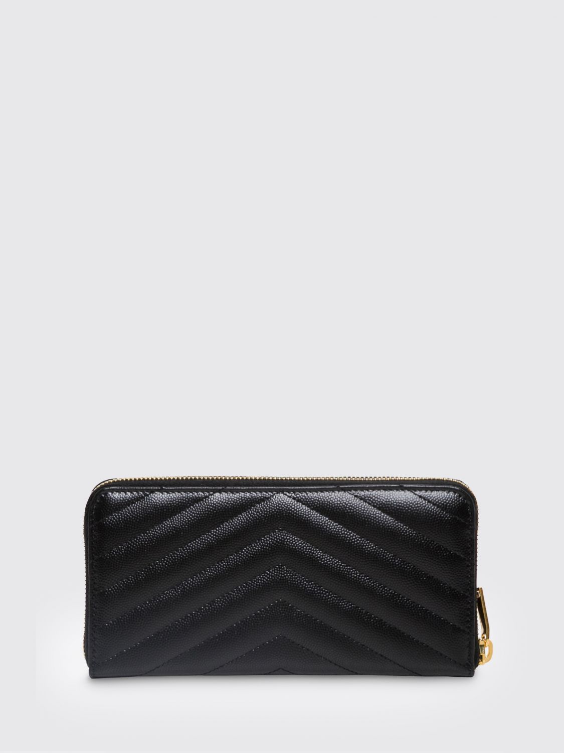 Saint Laurent Women Cassandre Large Zip-Around Wallet Saint Laurent In Grain De Poudre Leather SAINT LAURENT