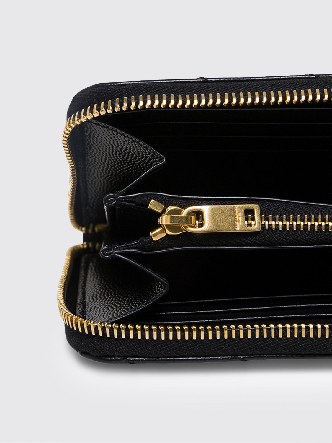Saint Laurent Women Cassandre Large Zip-Around Wallet Saint Laurent In Grain De Poudre Leather SAINT LAURENT