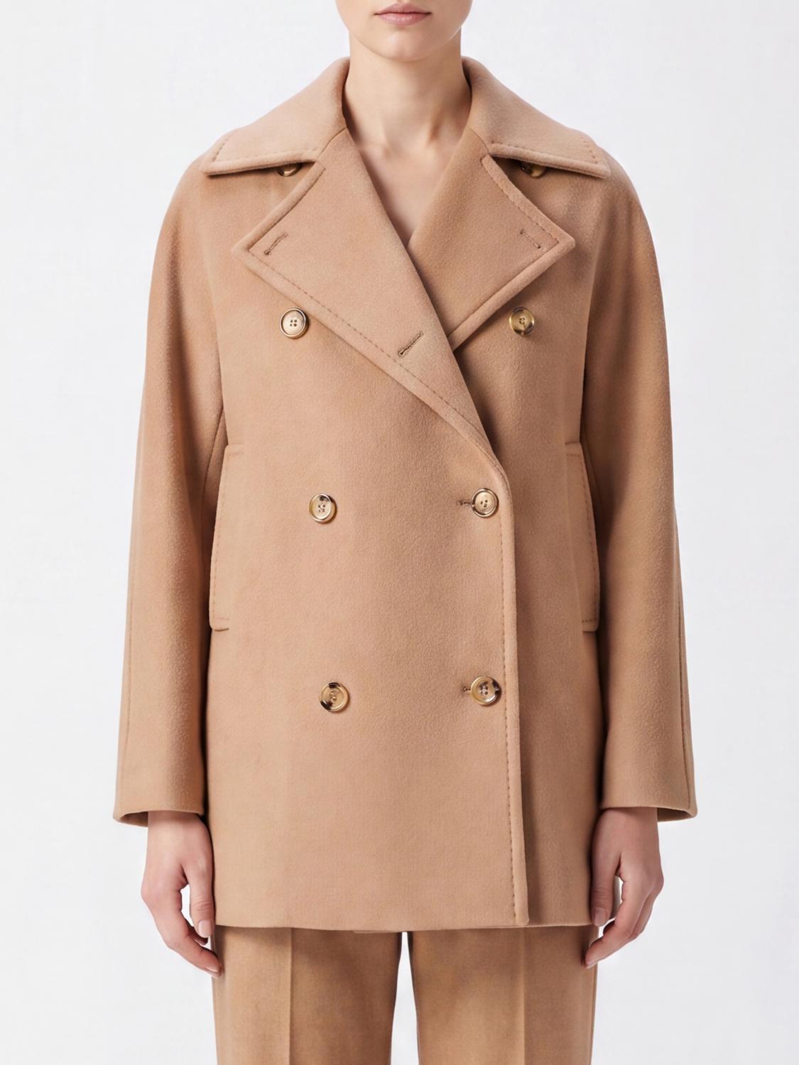 Max Mara Women Max Mara Double-Breasted Short Coat In Virgin Wool And Cashmere
