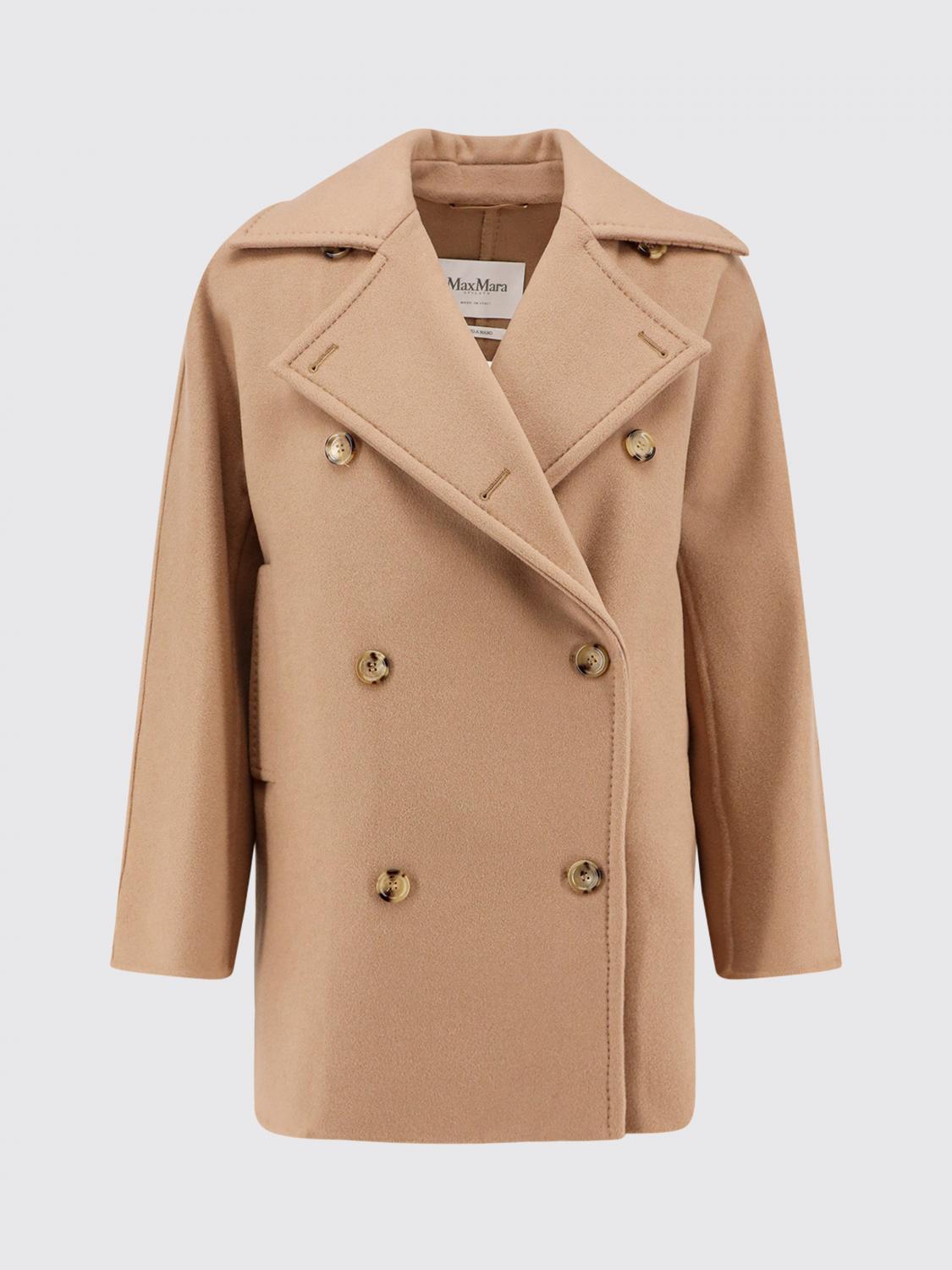 Max Mara Women Max Mara Double-Breasted Short Coat In Virgin Wool And Cashmere