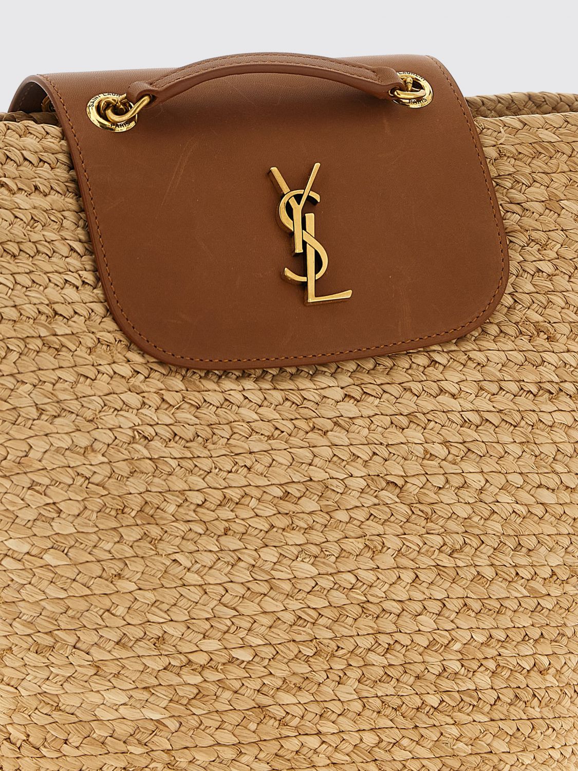 Saint Laurent Women Saint Laurent Manon Mini Bag In Woven Raffia With Ysl Monogram SAINT LAURENT