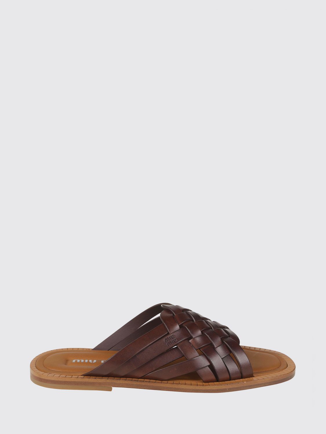 Miu Miu Heeled Sandal Woman Coffee MIU MIU