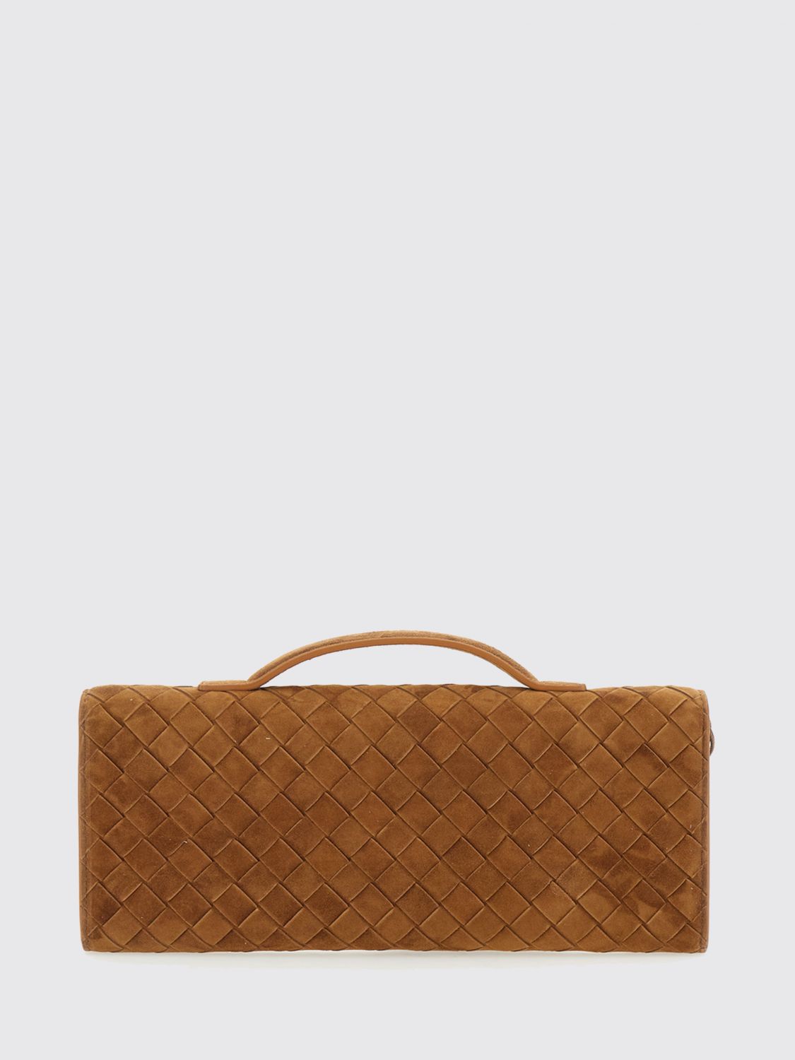 Bottega Veneta Women Andiamo Intrecciato Suede Leather Clutch Bottega Veneta BOTTEGA VENETA