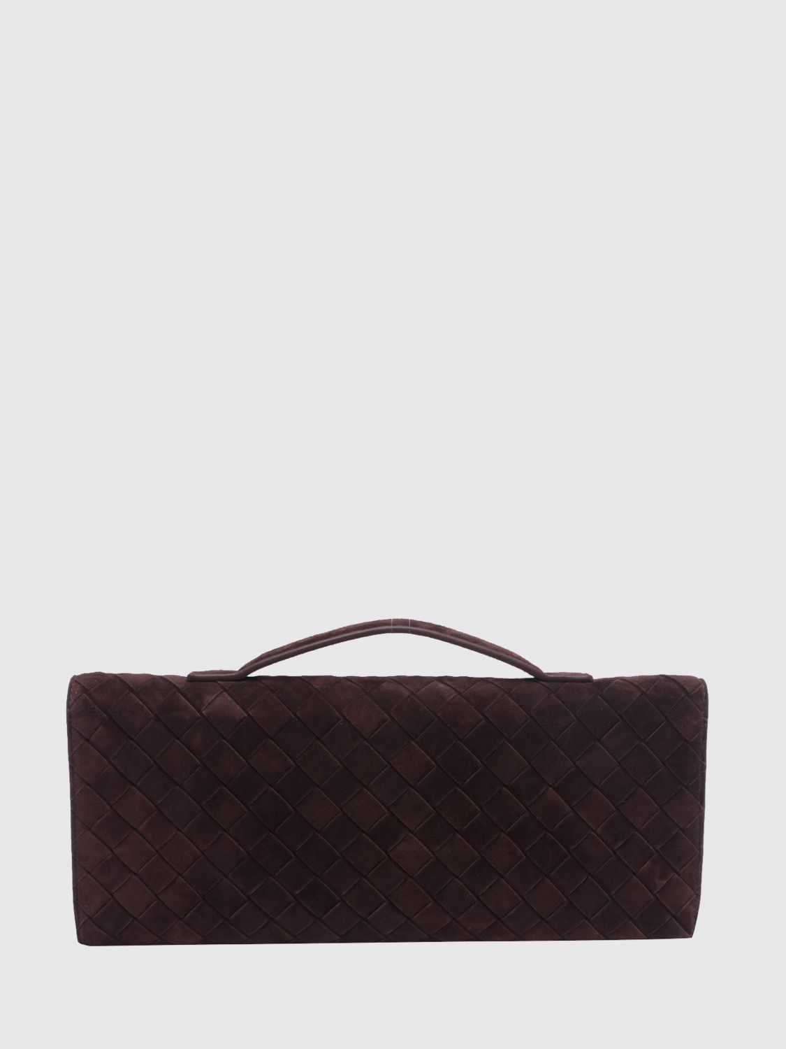 Bottega Veneta Women Andiamo Intrecciato Suede Leather Clutch Bottega Veneta BOTTEGA VENETA