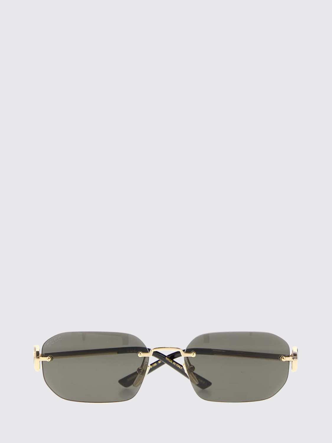 Gucci Women Gucci Rectangular Aviator Metal Sunglasses With Gg Logo GUCCI
