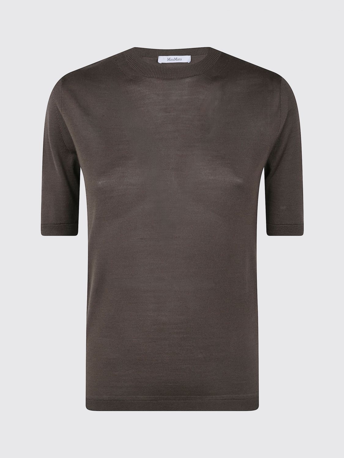 Max Mara Women Short-Sleeved Silk And Cashmere Knit Top Max Mara With Slim Fit MAX MARA