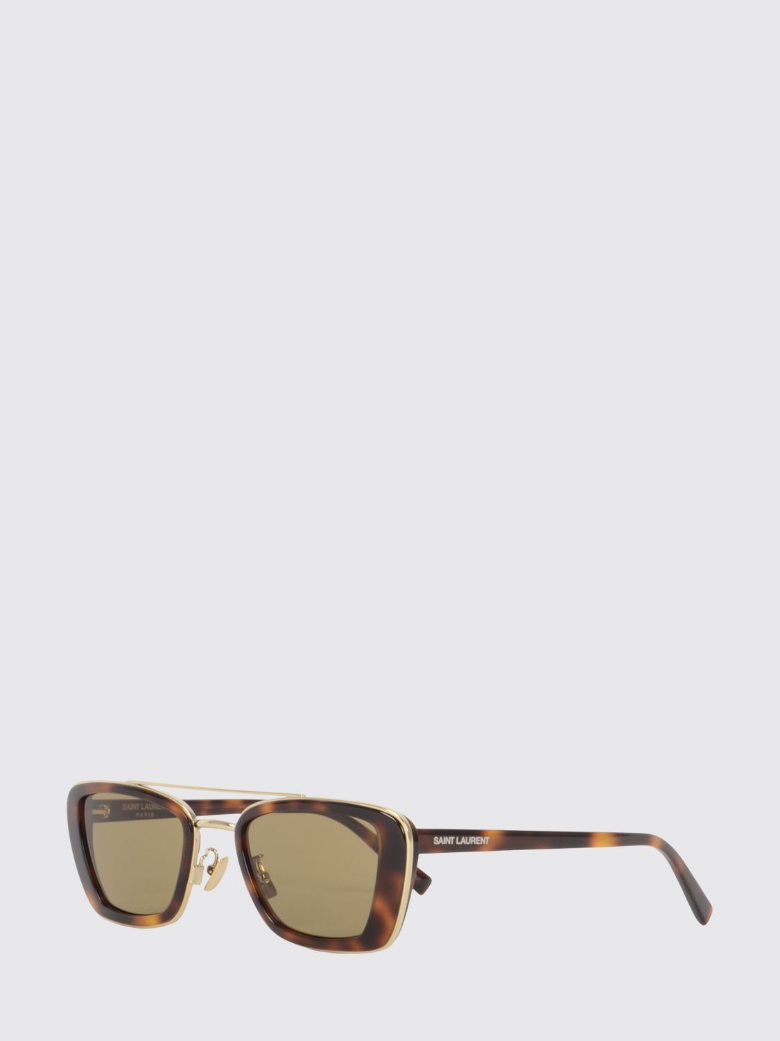 Saint Laurent Men Tortoiseshell Cat-Eye Sunglasses Saint Laurent With Metal Double Bridge SAINT LAURENT