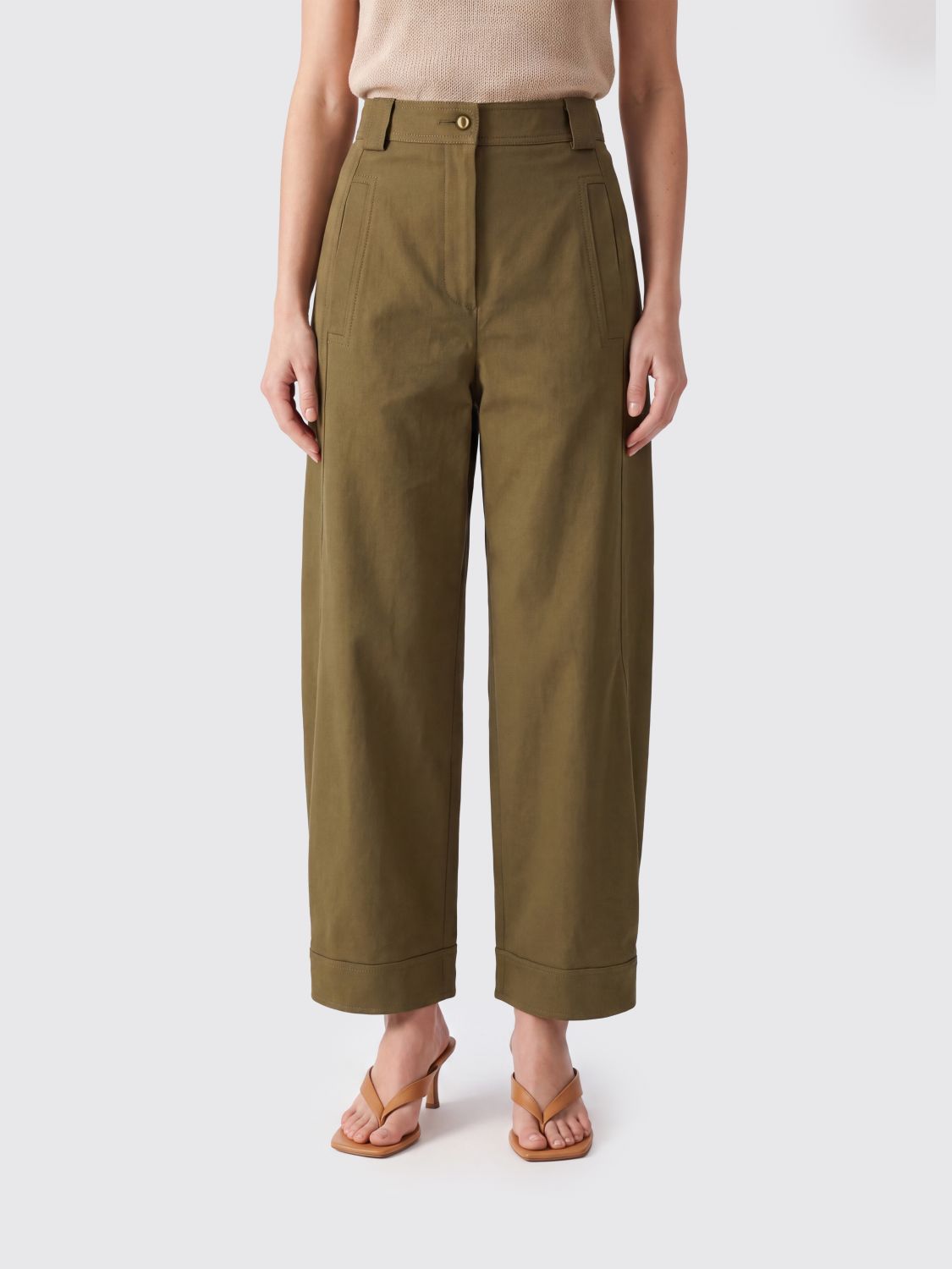 Max Mara Pants Woman Kaki MAX MARA