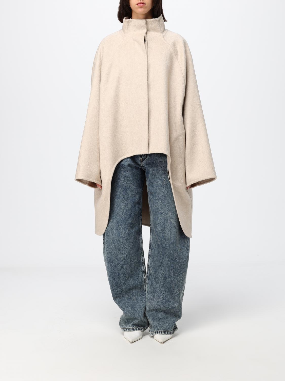 AlaiA Women Oversized Cashmere Cape Alaia With Funnel Neck And Asymmetrical Hem ALAIA