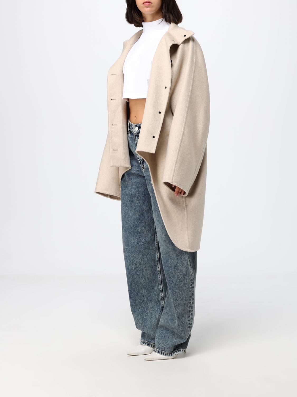 AlaiA Women Oversized Cashmere Cape Alaia With Funnel Neck And Asymmetrical Hem ALAIA