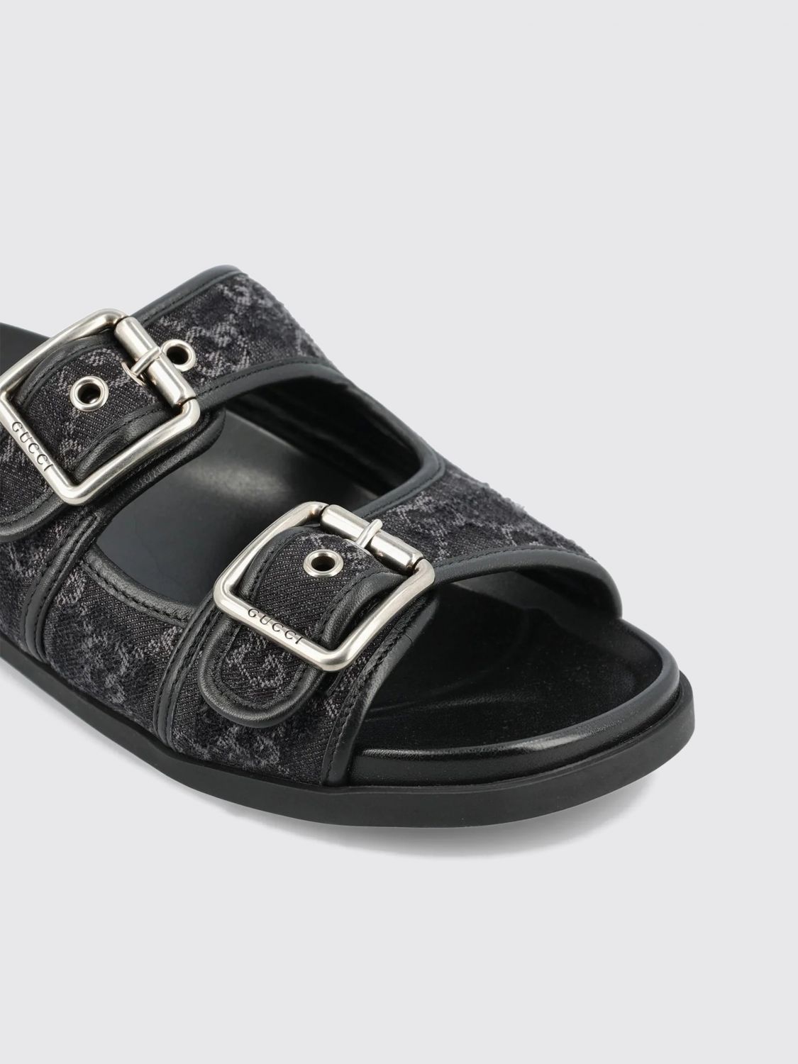 Gucci Men Gucci Gg Monogram Jacquard Denim Double-Strap Sandals GUCCI