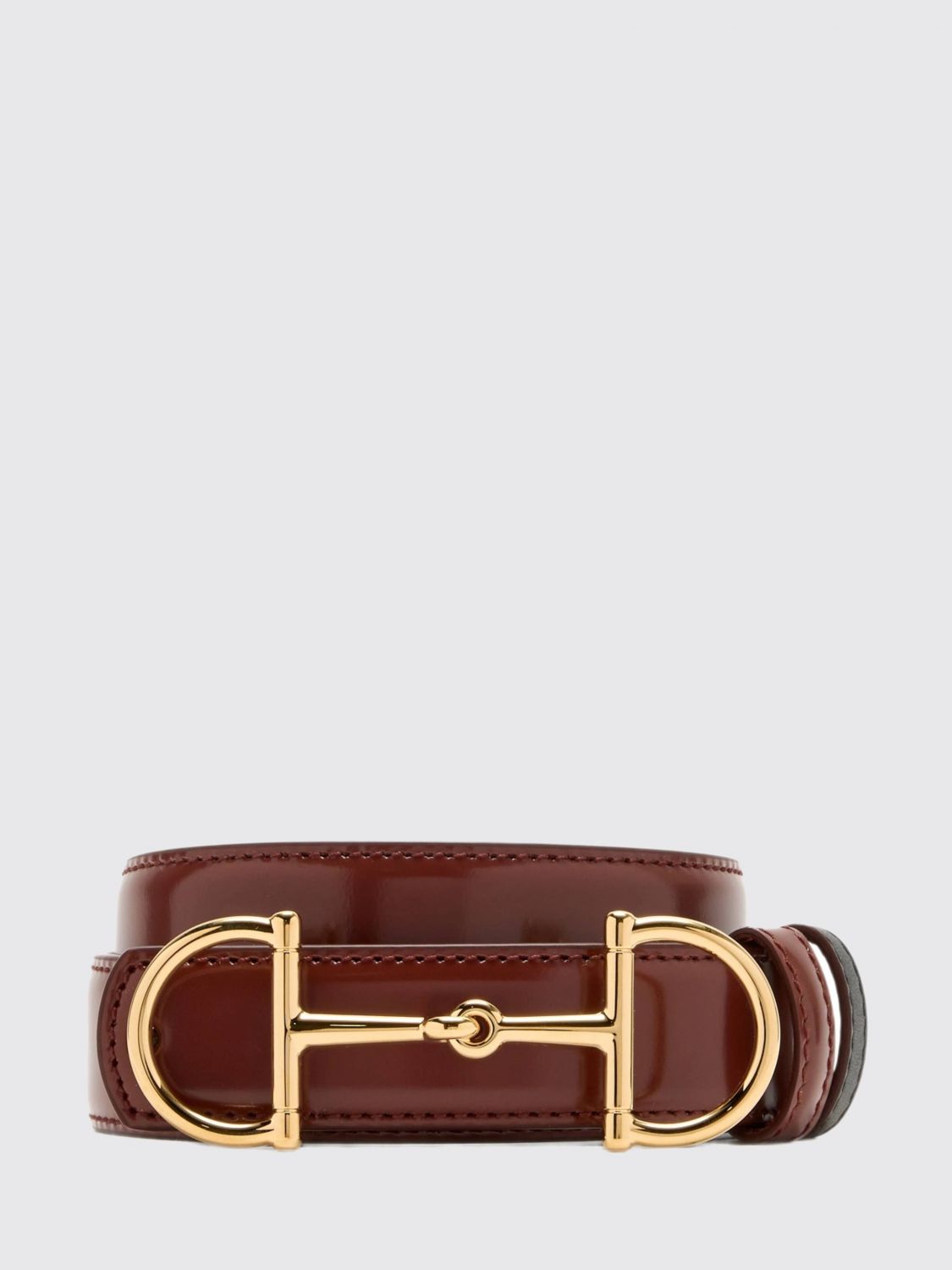 Gucci Women Gucci Horsebit Reversible Leather Belt With Clamp GUCCI