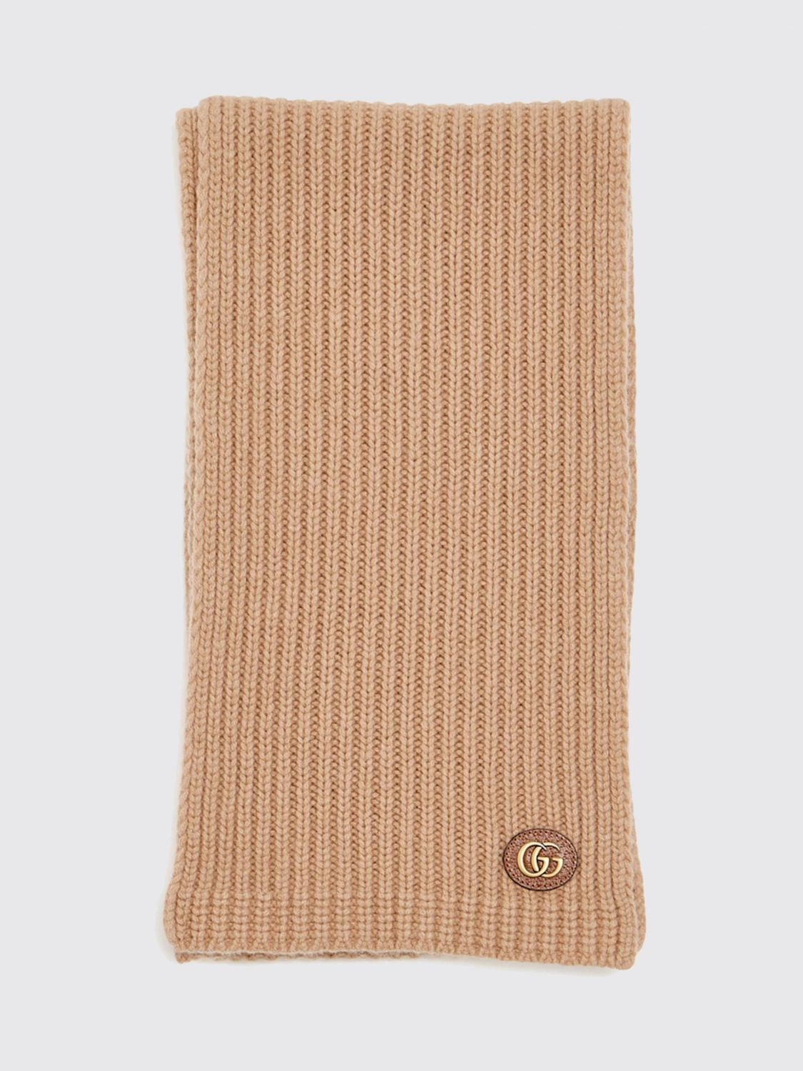Gucci Women Gucci Ribbed Wool Scarf With All-Over Gg Monogram Pattern GUCCI