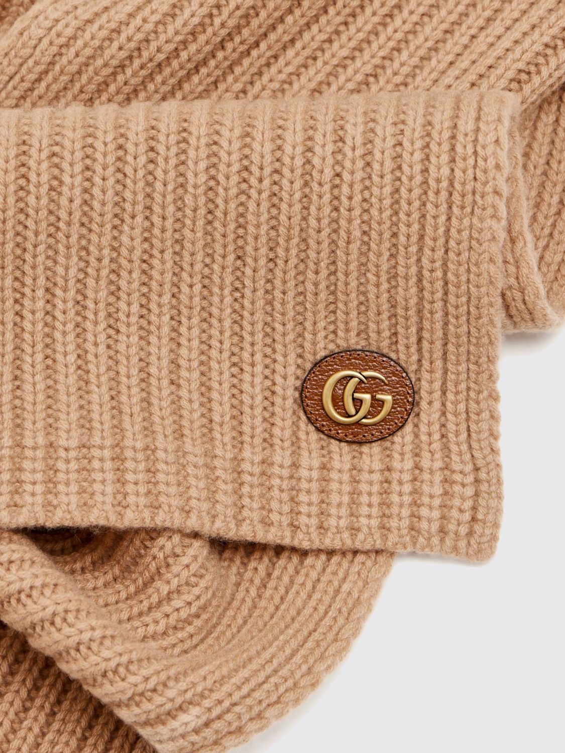 Gucci Women Gucci Ribbed Wool Scarf With All-Over Gg Monogram Pattern GUCCI