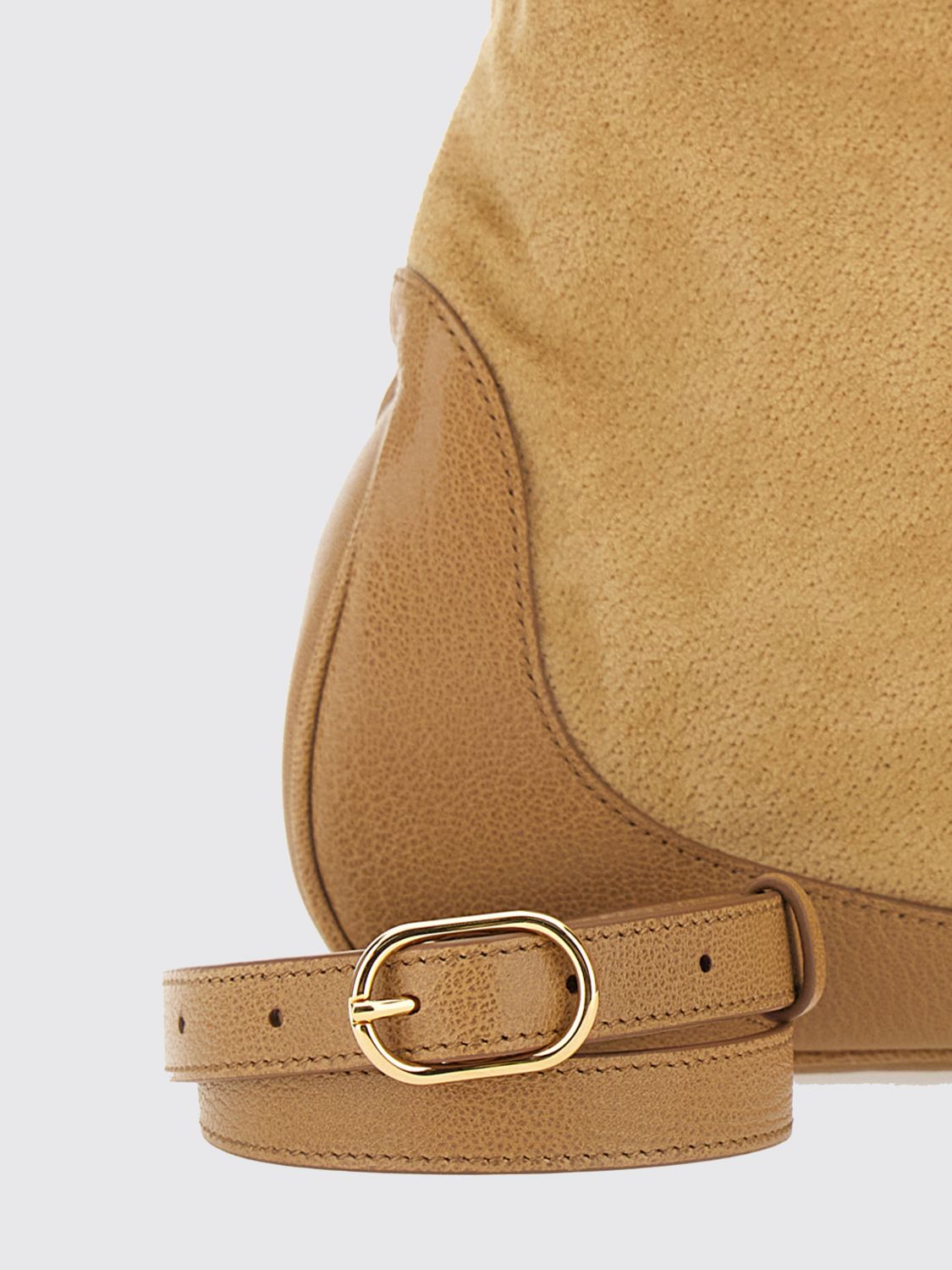 Gucci Women Jackie 1961 Medium Grained Leather Shoulder Bag Gucci With Piston Closure GUCCI