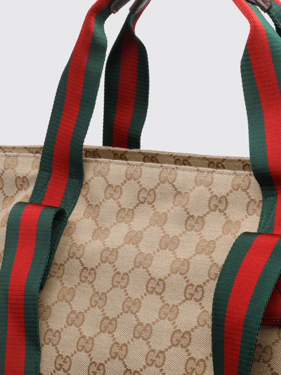 Gucci Women Medium Shopping Bag Gucci In Jacquard Fabric With Gg Monogram And Striped Pattern GUCCI