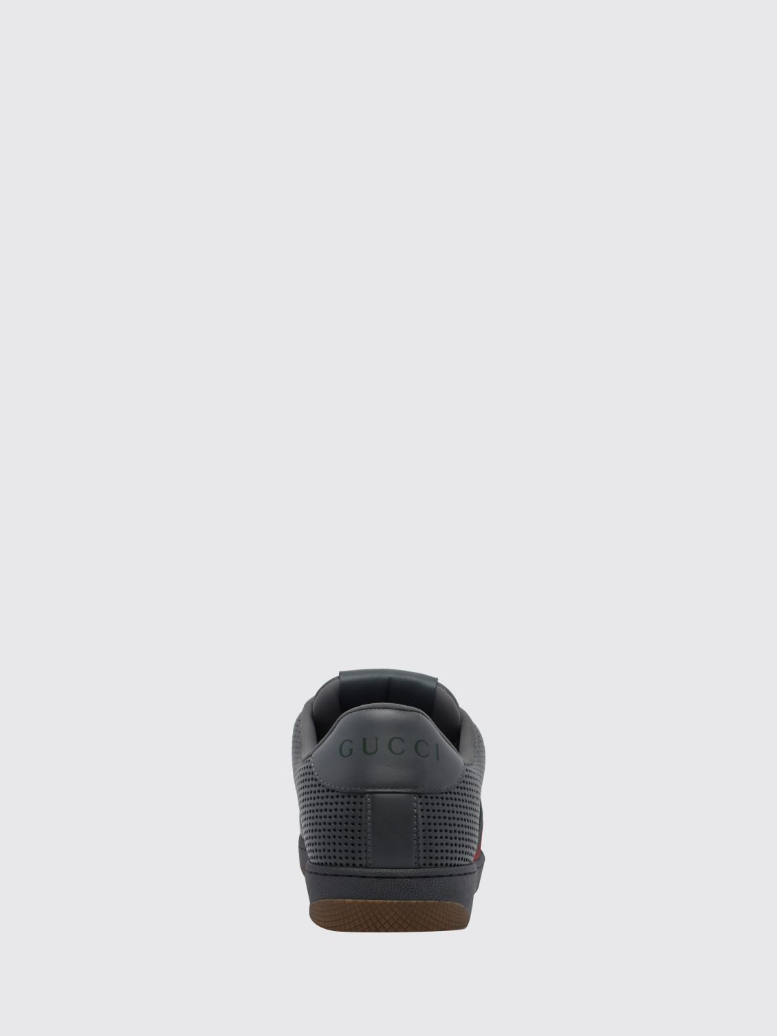 Gucci Men Screener Low-Top Leather Trainers Gucci With Bicolour Web Stripe Detail GUCCI