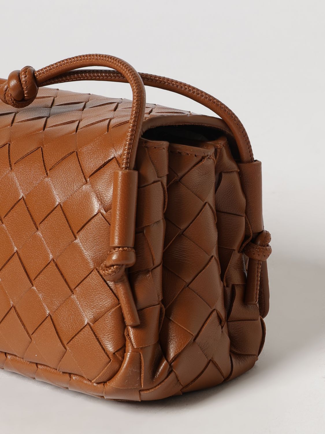Bottega Veneta Women Bottega Veneta Notturno Woven Leather Shoulder Bag With Knotted Strap BOTTEGA VENETA