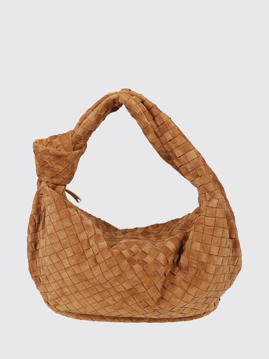 Bottega Veneta Women Bottega Veneta Jodie Woven Suede Shoulder Bag With Knotted Handle BOTTEGA VENETA
