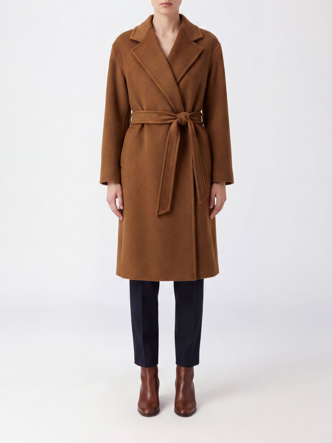 Max Mara Women Max Mara Belted Robe Coat In 100% Pure Cashmere MAX MARA