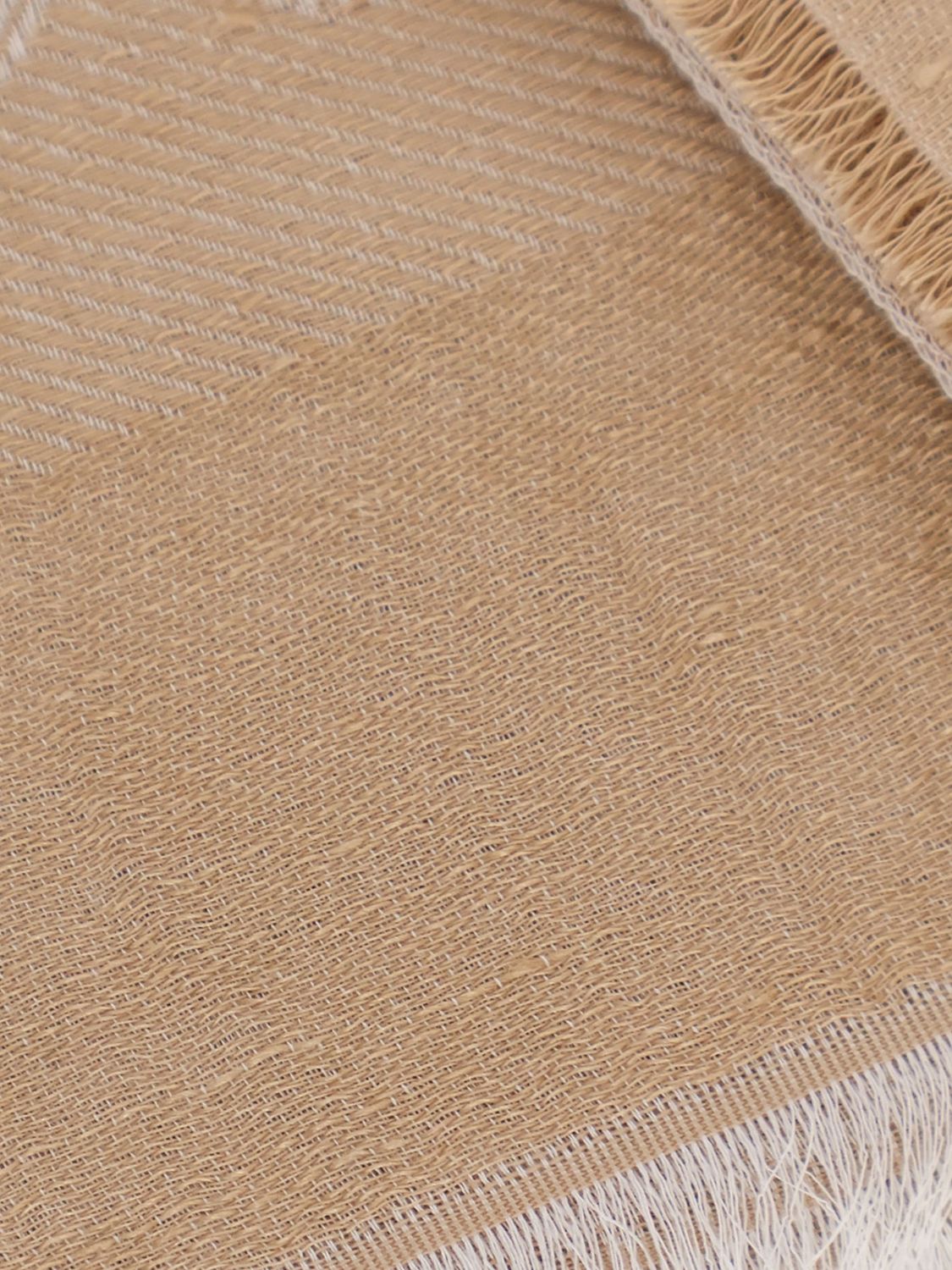 Max Mara Senior Linen And Cotton Blend Scarf With Jacquard Logo MAX MARA