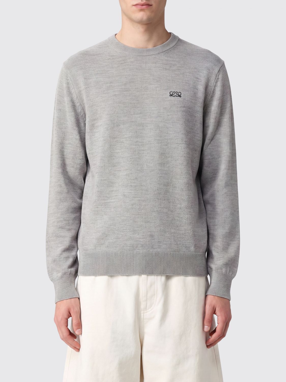 Loewe Men Loewe Anagram Embroidered Wool Crewneck Jumper LOEWE
