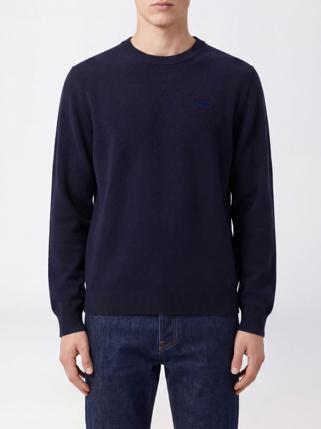 Loewe Men Loewe Anagram Embroidered Wool Crewneck Jumper LOEWE