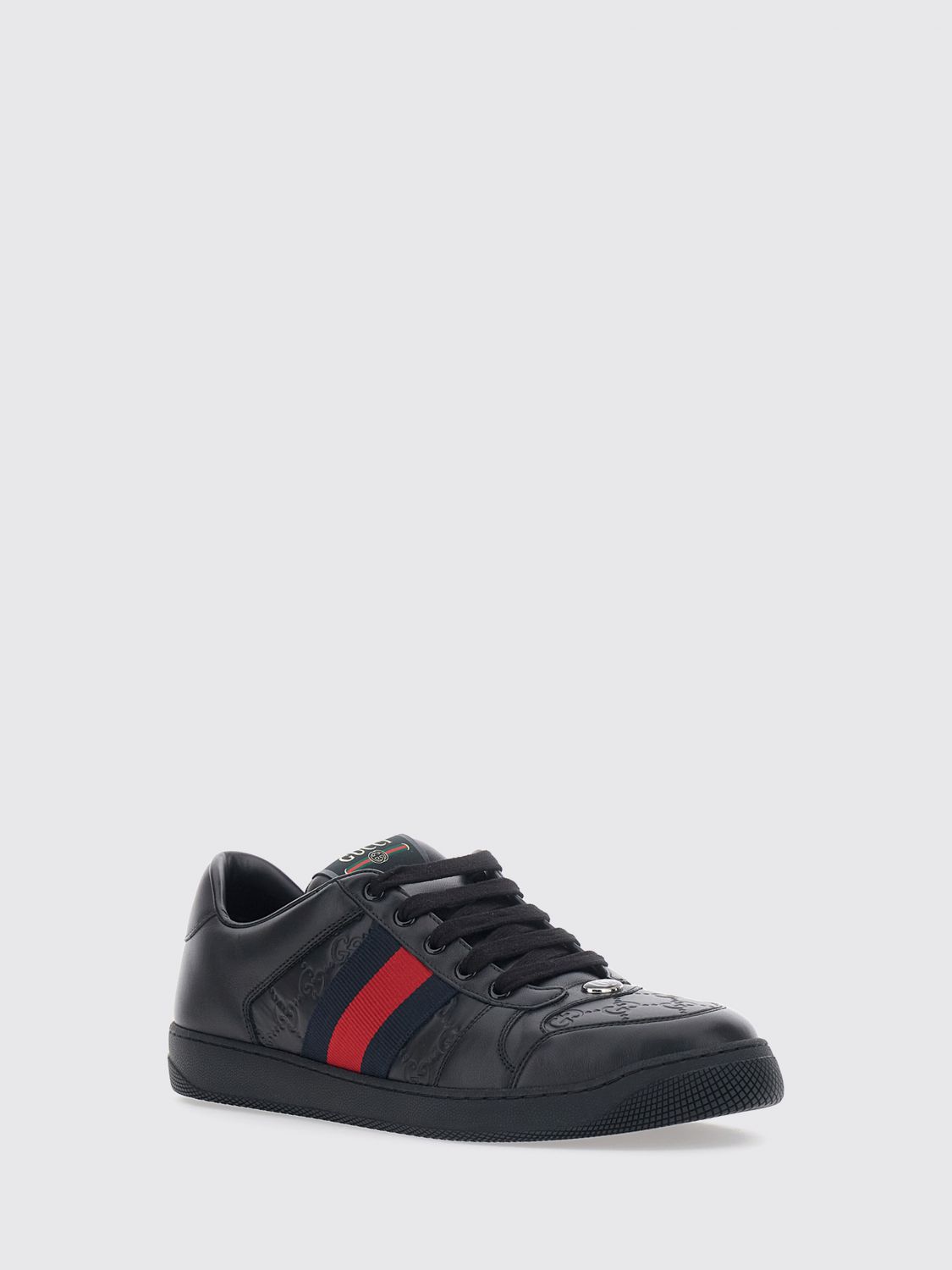 Gucci Women Screener Trainers Gucci In Lambskin With Embossed Gg Monogram GUCCI