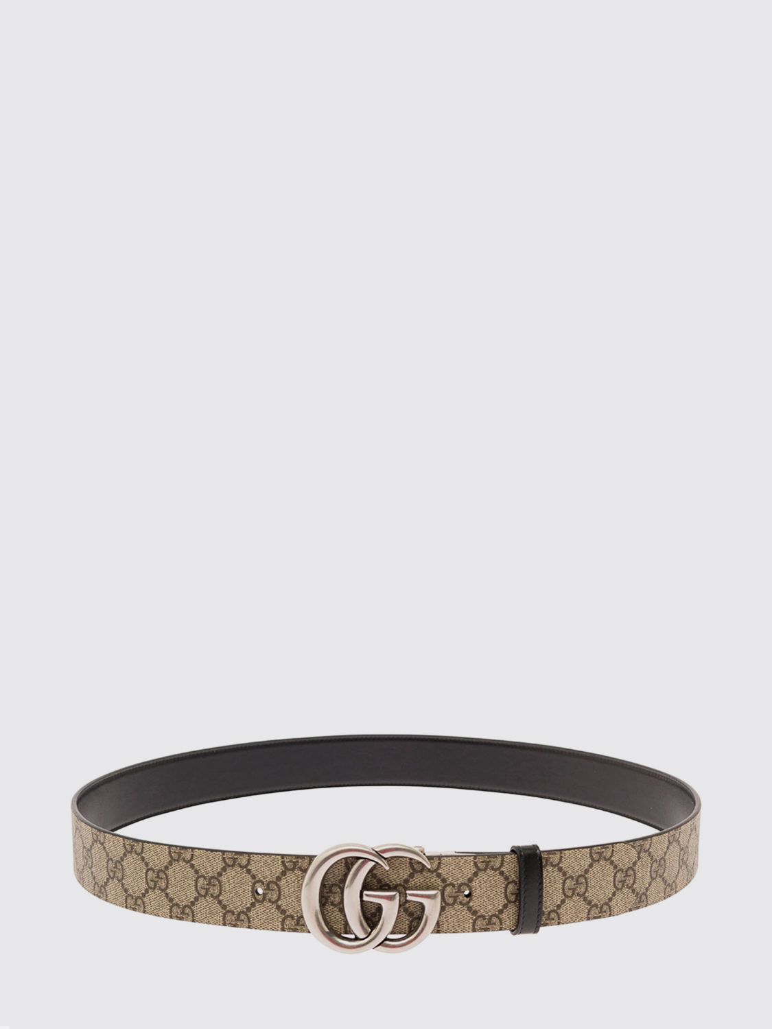Gucci Men Coated Cotton Belt Gucci With Gg Monogram Buckle GUCCI