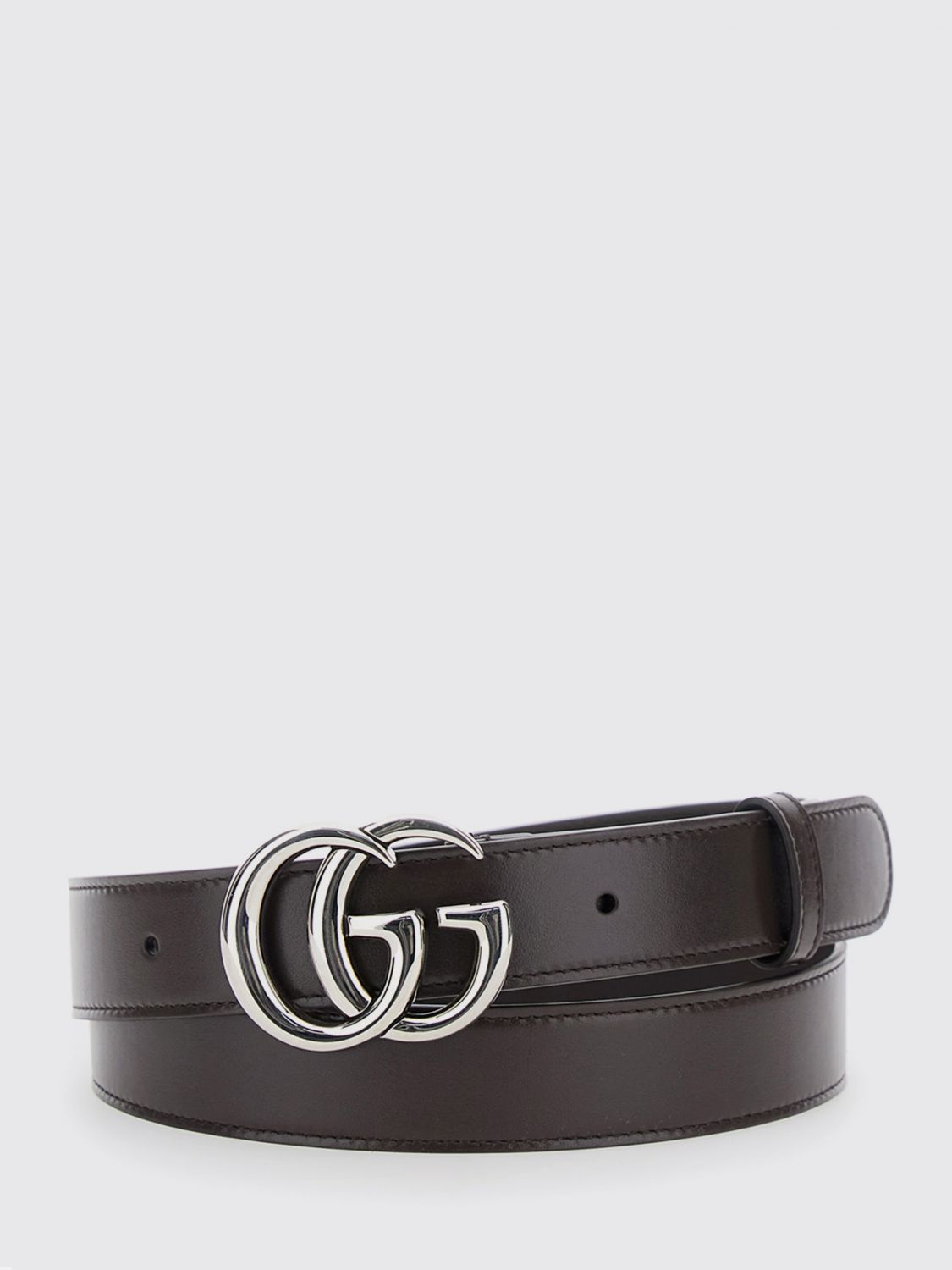 Gucci Men Leather Belt Gucci With Gg Monogram Buckle GUCCI