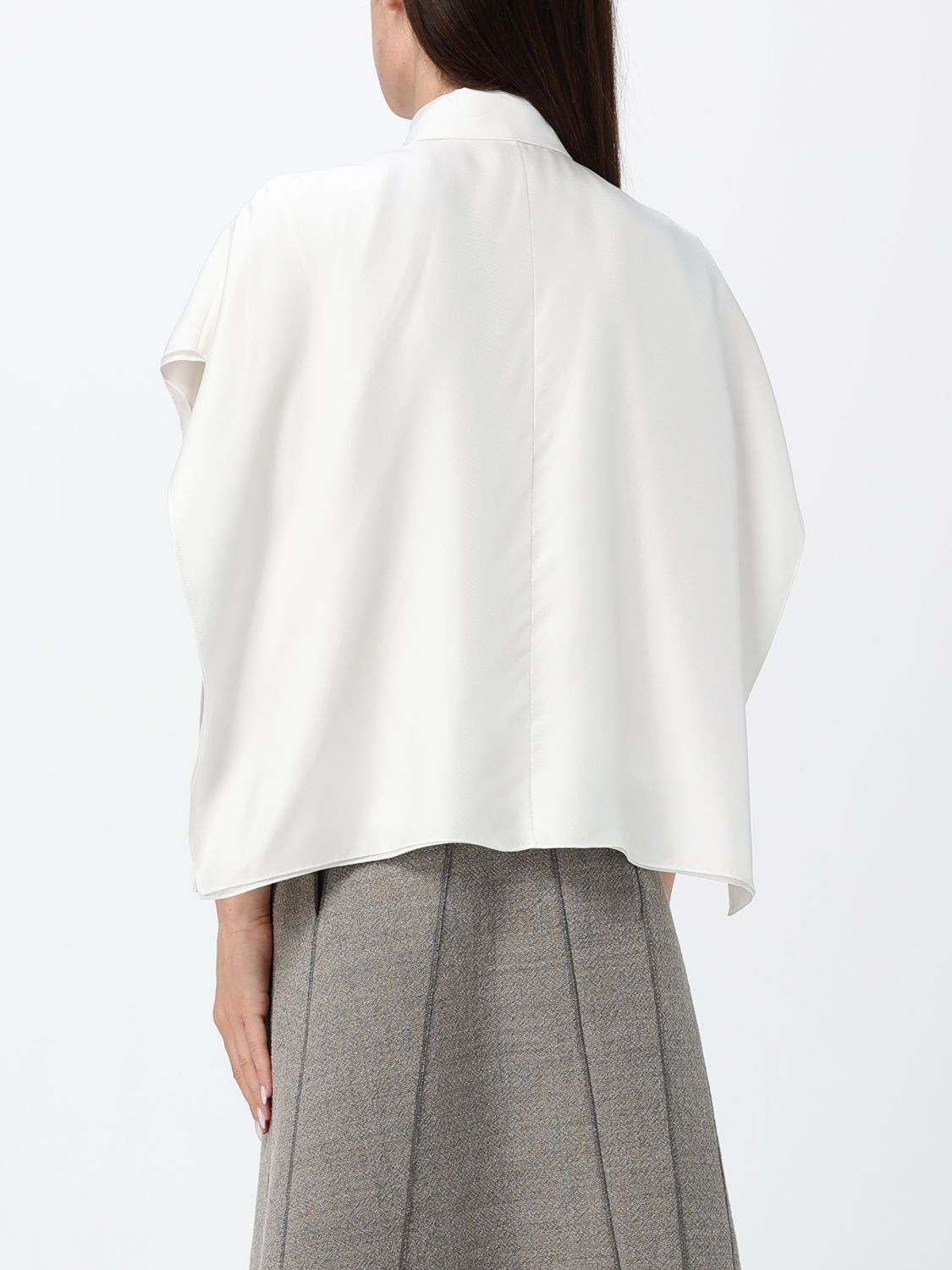 Bottega Veneta Women Sleeveless Silk Shirt Bottega Veneta With Classic Collar BOTTEGA VENETA